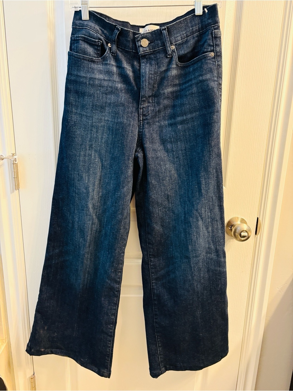 Frame Denim Dark Blue Wide-Leg Jeans